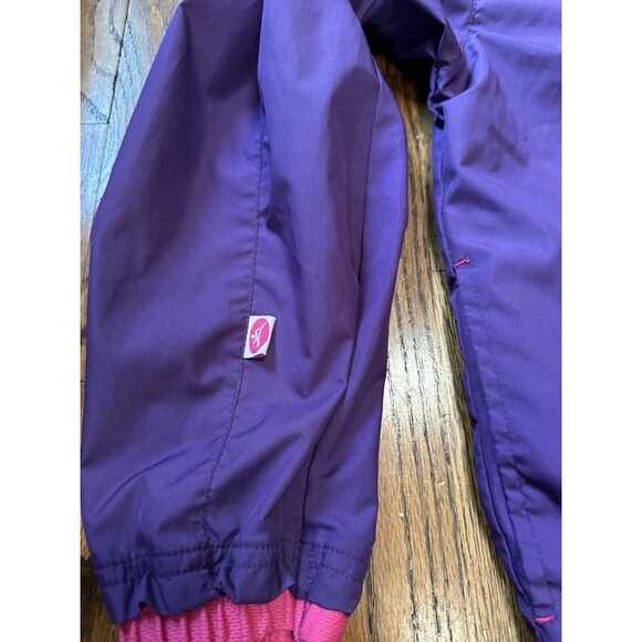 Hanes Sport Vintage Girls Windbreaker Zip Hooded Jacket Purple 90s Size‎ L 10/12 - Picture 7 of 12